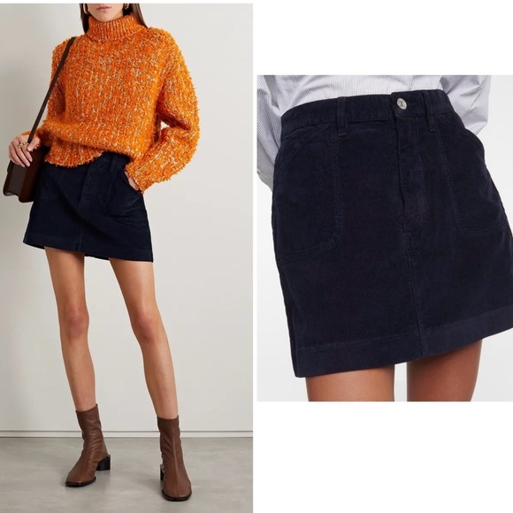 New! RE/DONE Redone 70s Navy mini corduroy skirt 💙 sz 26 NWT
